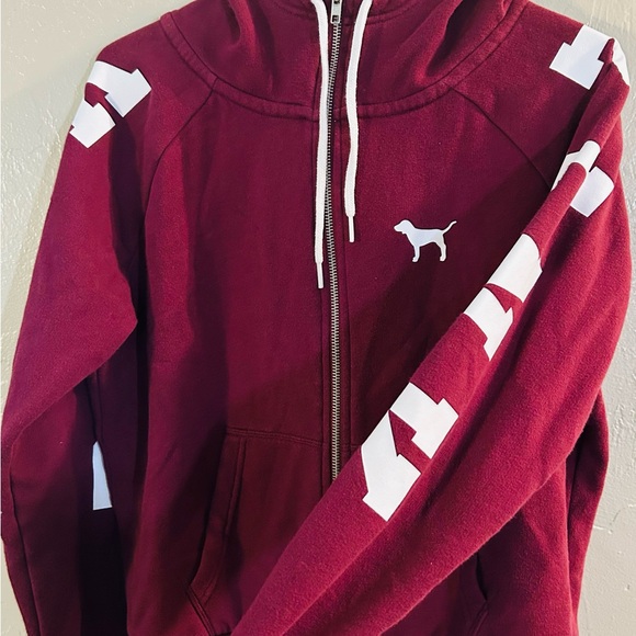 Victoria's Secret Maroon Zip-Up Hoodie - Picture 3 of 4